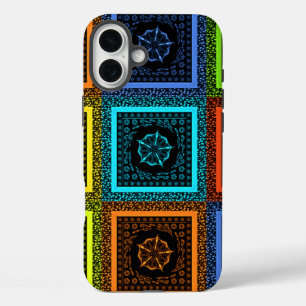 アフリカ市松模様にパターンアートプリント iPhone 16 PLUSケース
