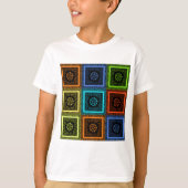 アフリカ市松模様にパターンアートプリント Tシャツ (正面)