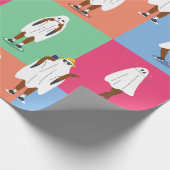 アフリカ幽霊ハロウィーン色ブロックおもしろい群 ラッピングペーパー (角)