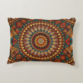 アフリカ幾何インスパイア装飾用クッションカバー アクセントクッション (裏面)