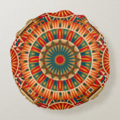 アフリカ幾何インスパイア装飾用クッションカバー ラウンドクッション (裏面)