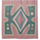 アフリカ幾何学ボヘミアンデザイン シャワーカーテン (正面)