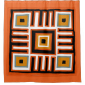 アフリカ幾何学模様 シャワーカーテン (正面)