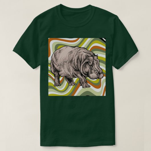 アフリカ愛ギフト動物園の動物ヒッポ Tシャツ (デザイン正面)
