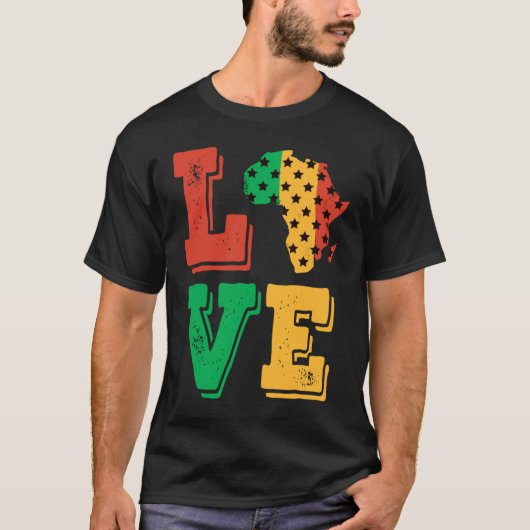 アフリカ愛誇りを持ったアフリカ系アメリカ人ブラック史M Tシャツ (正面)