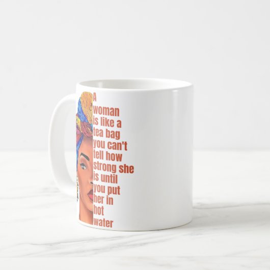 アフリカ感動的系アメリカ人女性引用文 コーヒーマグカップ (正面左)