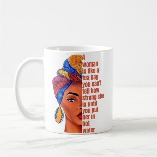 アフリカ感動的系アメリカ人女性引用文 コーヒーマグカップ (左)