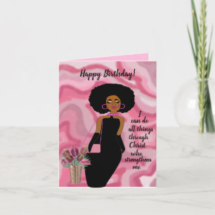 アフリカ感動的系アメリカ人女性誕生日 カード