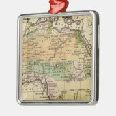 アフリカ手の着色された地図書の地図 メタルオーナメント (左)
