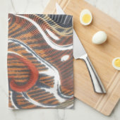 アフリカ抽象アートプリント キッチンタオル (四つ折り)