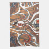 アフリカ抽象アートプリント キッチンタオル (縦)