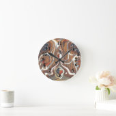 アフリカ抽象アートプリント ラウンド壁時計 (ホーム)