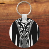 アフリカ抽象芸術アートプリント キーホルダー (正面)