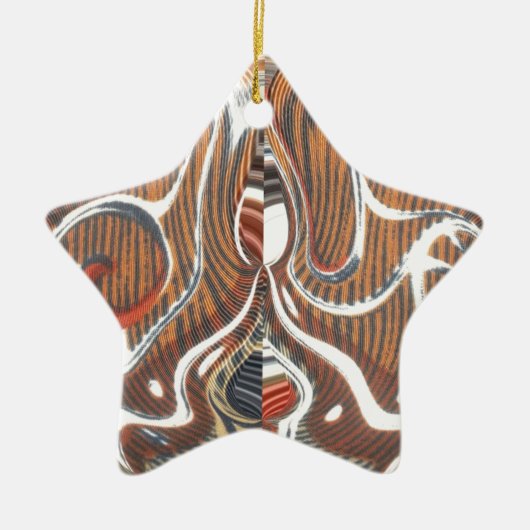 アフリカ抽象芸術アートプリント セラミックオーナメント (正面)