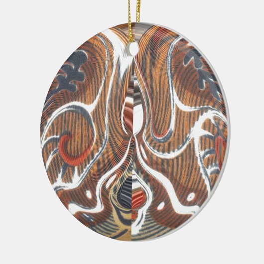 アフリカ抽象芸術アートプリント セラミックオーナメント (左)