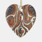 アフリカ抽象芸術アートプリント セラミックオーナメント (右)