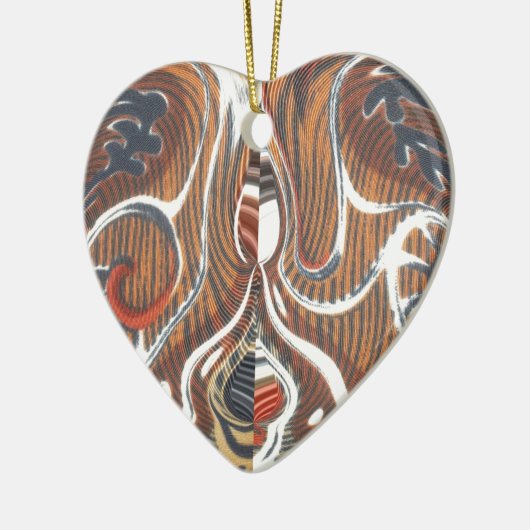 アフリカ抽象芸術アートプリント セラミックオーナメント (左)