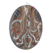 アフリカ抽象芸術アートプリント ダーツボード (正面左)