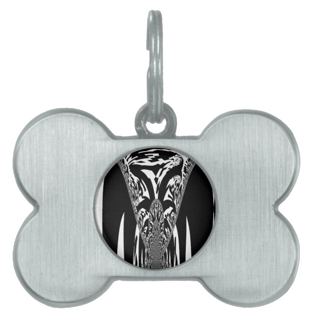 アフリカ抽象芸術アートプリント ペットネームタグ (正面)