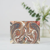 アフリカ抽象芸術アートプリント ポストカード (スタンド正面)