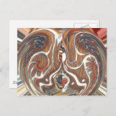 アフリカ抽象芸術アートプリント ポストカード (正面/裏面)