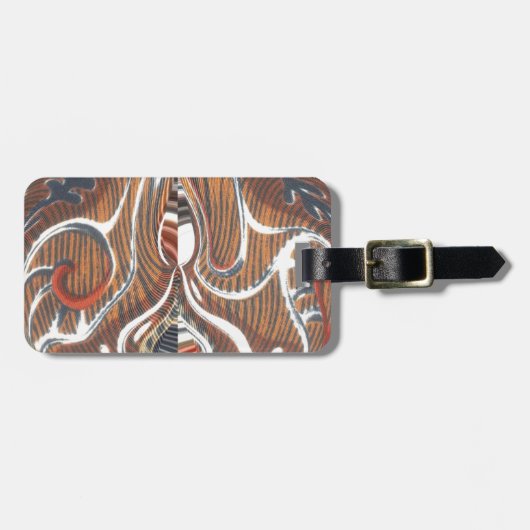 アフリカ抽象芸術アートプリント ラゲッジタグ (正面横)