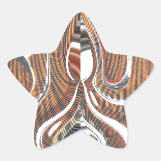 アフリカ抽象芸術アートプリント 星シール (正面)