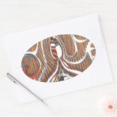 アフリカ抽象芸術アートプリント 楕円形シール (封筒)