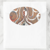 アフリカ抽象芸術アートプリント 楕円形シール (バッグ)