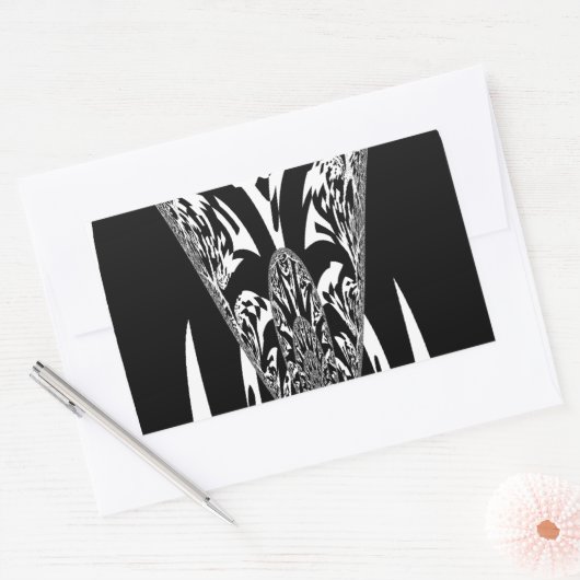 アフリカ抽象芸術アートプリント 長方形シール (封筒)