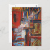 アフリカ抽象芸術アート – 正方形&円 ポストカード (正面/裏面)