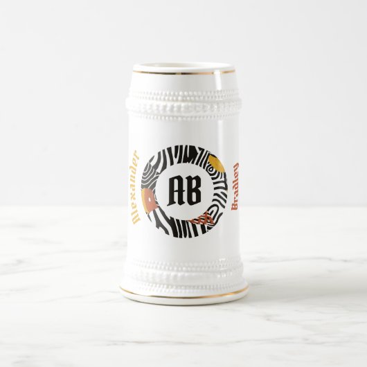 アフリカ抽象芸術サファリスタイン ビールジョッキ (中央)