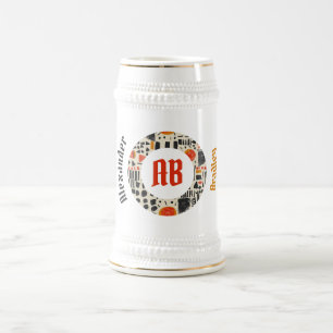 アフリカ抽象芸術サンスケープ ビールジョッキ