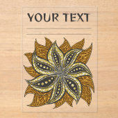 アフリカ抽象芸術フローラろうけつ染めスタイル アクリル招待状 (正面)