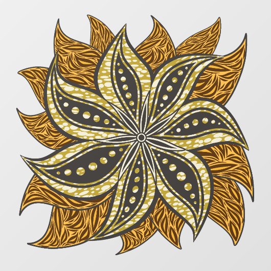 アフリカ抽象芸術フローラろうけつ染めスタイル ウィンドウサイン (シート)