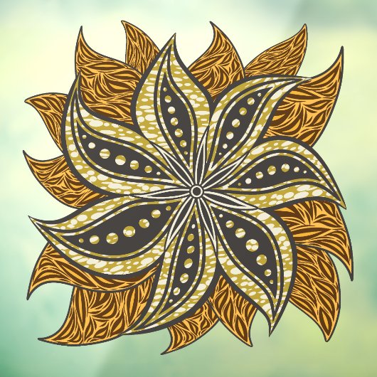 アフリカ抽象芸術フローラろうけつ染めスタイル ウィンドウサイン (シート3)