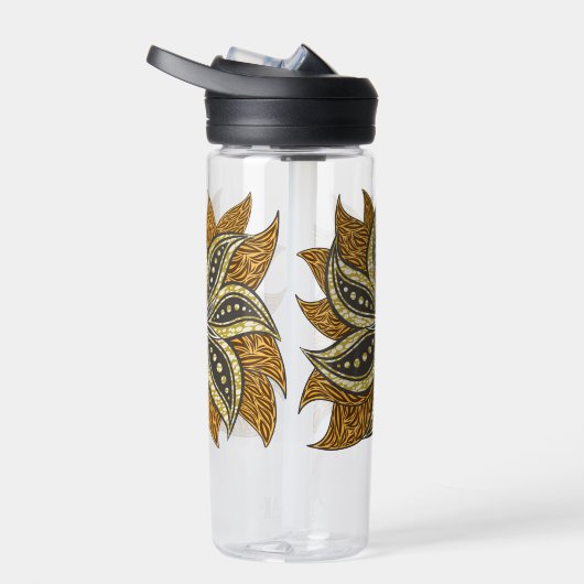 アフリカ抽象芸術フローラろうけつ染めスタイル ウォーターボトル (右面)