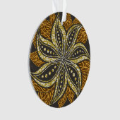 アフリカ抽象芸術フローラろうけつ染めスタイル オーナメント (正面)