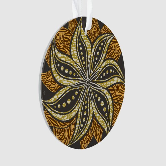 アフリカ抽象芸術フローラろうけつ染めスタイル オーナメント (正面)