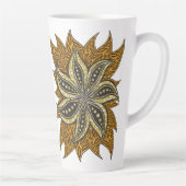 アフリカ抽象芸術フローラろうけつ染めスタイル カフェラテマグ (右)