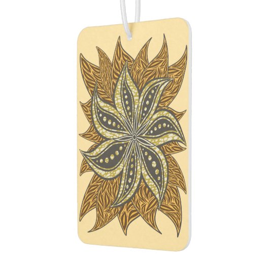 アフリカ抽象芸術フローラろうけつ染めスタイル カーエアーフレッシュナー (左)