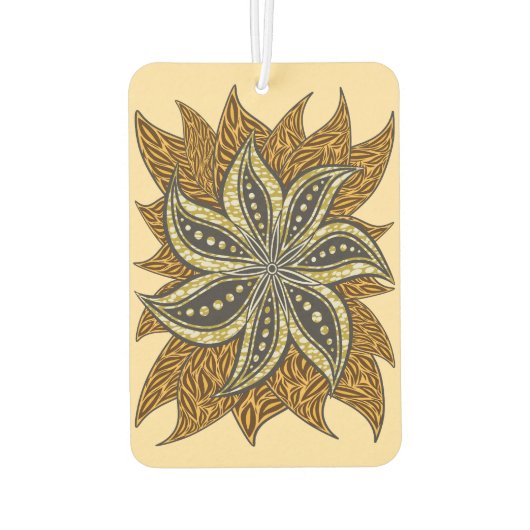 アフリカ抽象芸術フローラろうけつ染めスタイル カーエアーフレッシュナー (裏面)