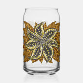 アフリカ抽象芸術フローラろうけつ染めスタイル ガラス缶 (裏面)