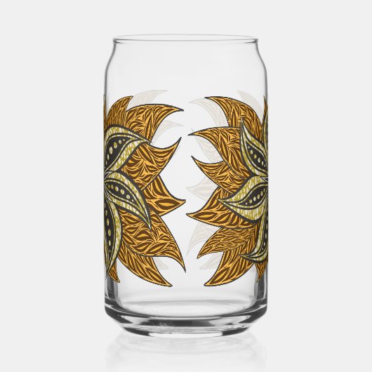 アフリカ抽象芸術フローラろうけつ染めスタイル ガラス缶 (右)