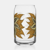 アフリカ抽象芸術フローラろうけつ染めスタイル ガラス缶 (左)