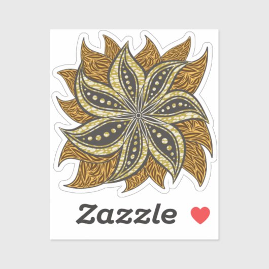 アフリカ抽象芸術フローラろうけつ染めスタイル シール (シート)