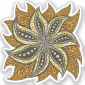 アフリカ抽象芸術フローラろうけつ染めスタイル シール (正面)