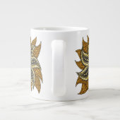 アフリカ抽象芸術フローラろうけつ染めスタイル ジャンボコーヒーマグカップ (裏面)