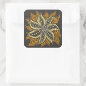 アフリカ抽象芸術フローラろうけつ染めスタイル スクエアシール (バッグ)