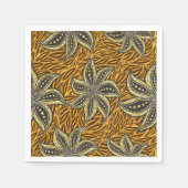 アフリカ抽象芸術フローラろうけつ染めスタイル スタンダードカクテルナプキン (正面)